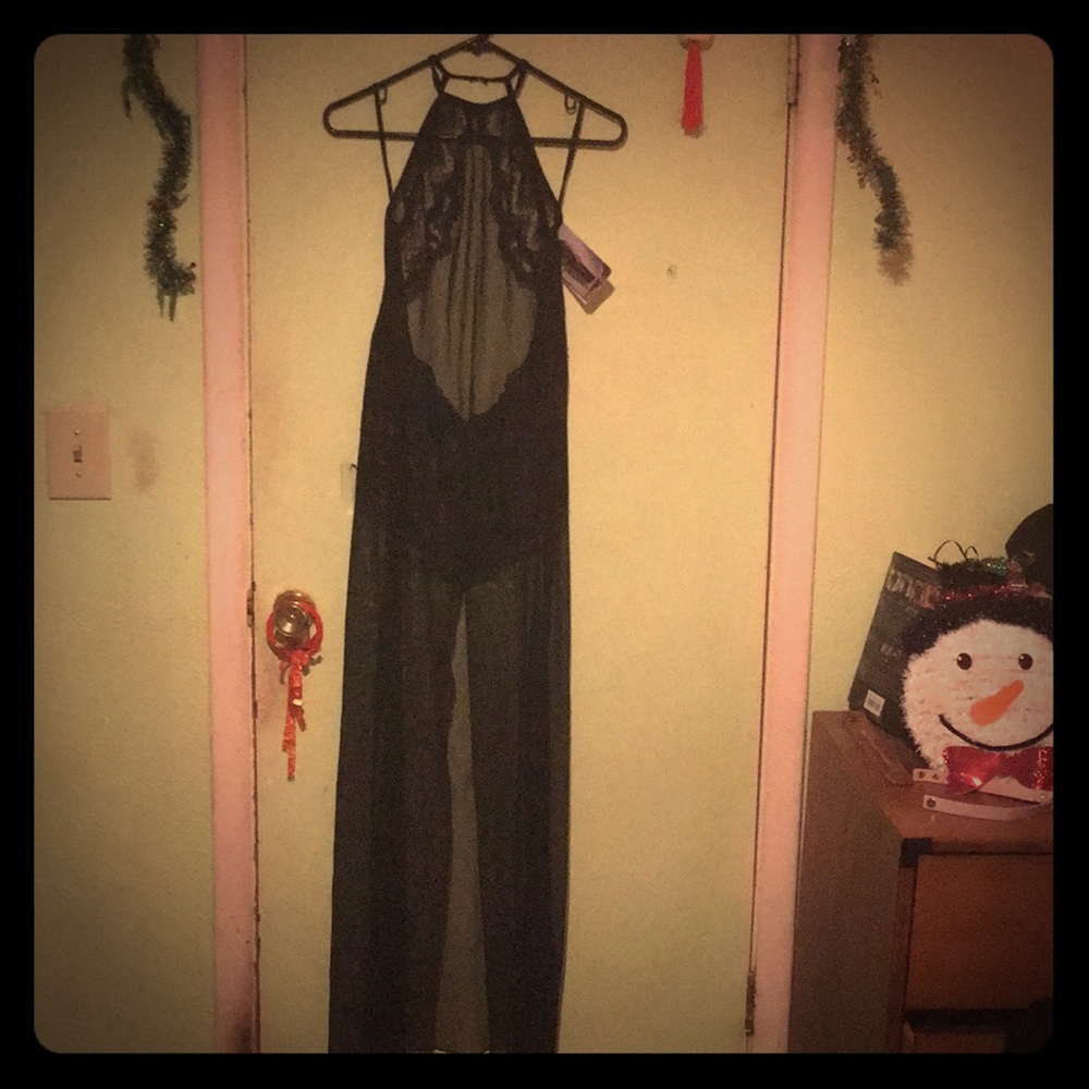 Dream girls see through. Mesh full length dress